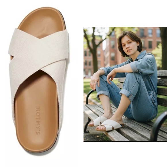 Rothy's Shoes - Rothy's | The Weekend Slide Sandal Open Toe Crossing Hemp Straps Size 8.5